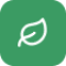 Green leaf icon on a rounded square.